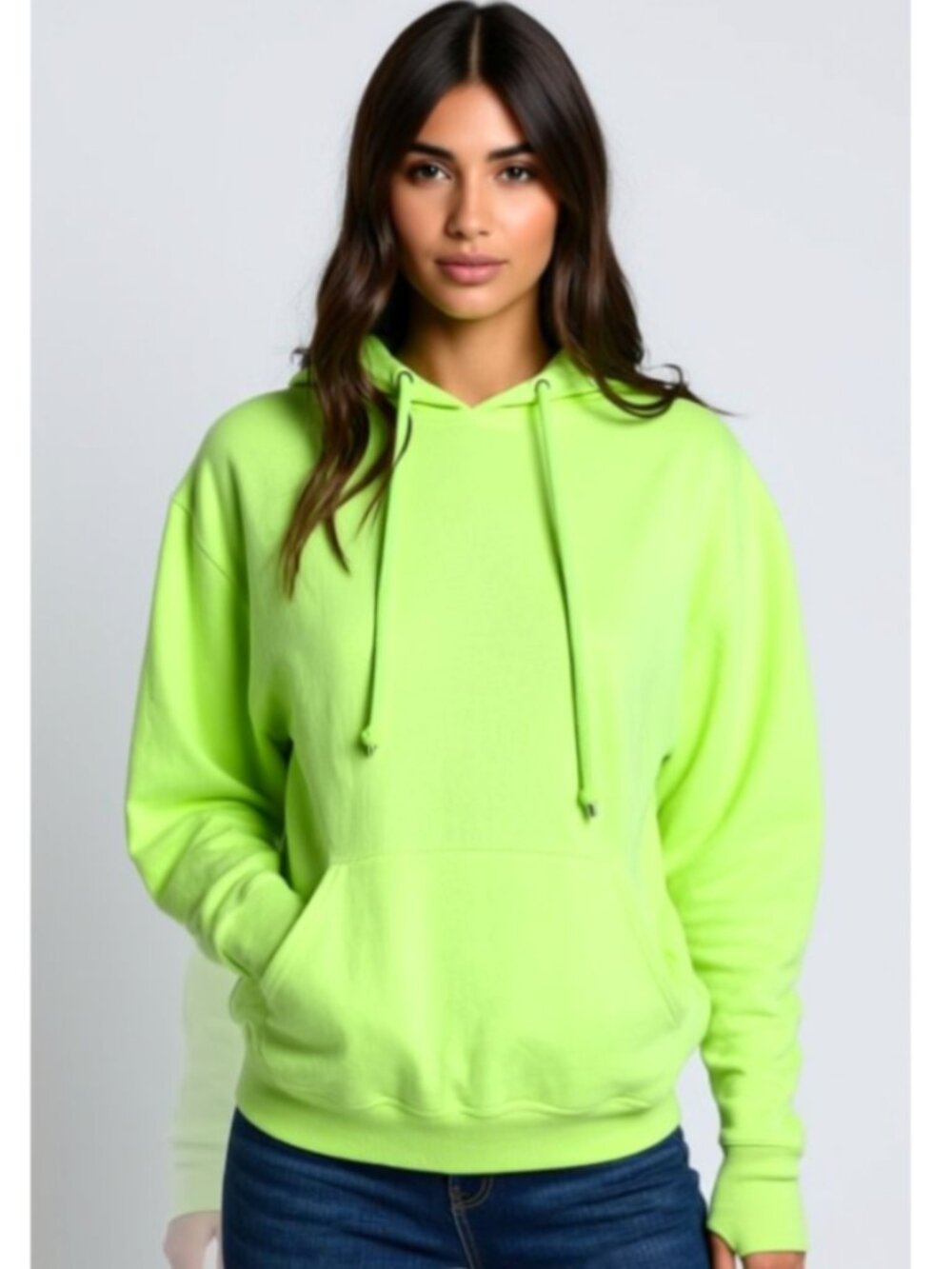 (A40) Athletic hi vis sweatshirt hoodie - unisex, size Medium